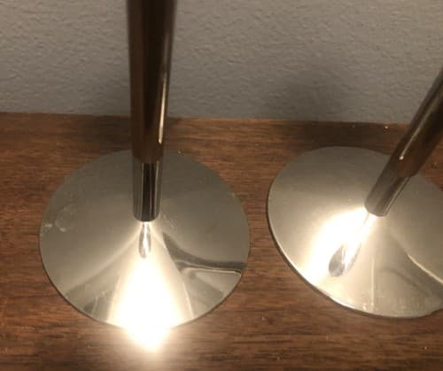 AS Solingen Germany Set Of 2 Stainless Steel Modern Candlestick Holders - Thumbnail 3