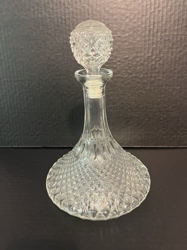 Genie Style Crystal Clear Glass Decanter Designer Style 11" Tall