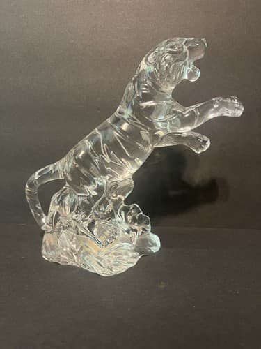 Princess House~Lead Crystal "Wonders of the Wild" Tiger signed by artist