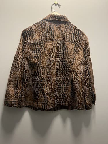 RUBY RD Women's Size 14 Crocodile skin Print Button Down Long Sleeve Jacket - Thumbnail 3