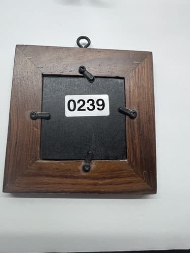Cute Set Of Three Small Brown Wood Frames That Have A Black Metal Stand - Thumbnail 4