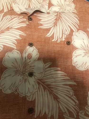 Caribbean Hawaiian Button Up Shirt Mens Size XL Orange Floral Short Sleeve - Thumbnail 3