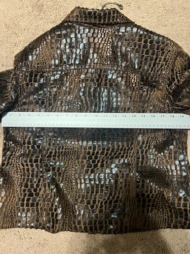 RUBY RD Women's Size 14 Crocodile skin Print Button Down Long Sleeve Jacket - Thumbnail 6