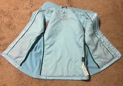 LL Bean Women Quilted Puffer Vest Large Sleeveless Full Zip Blue Jacket Stretch - Thumbnail 4