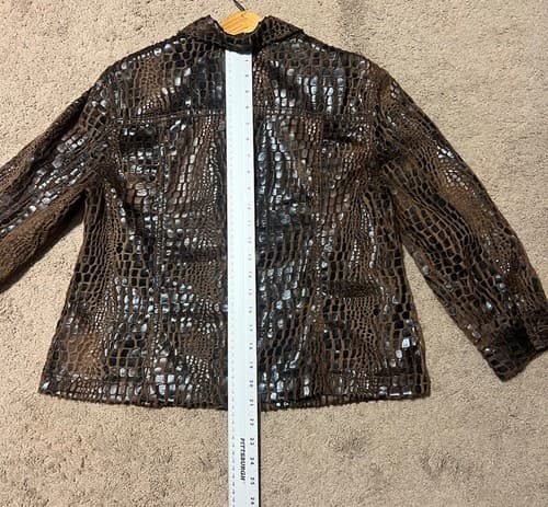 RUBY RD Women's Size 14 Crocodile skin Print Button Down Long Sleeve Jacket - Thumbnail 5