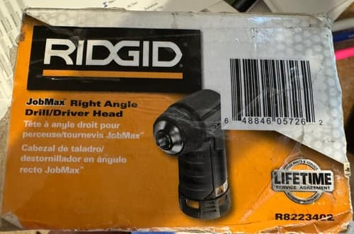 RIDGID JobMax R8223402 Right Angle Drill/Driver Head Att. New open box
