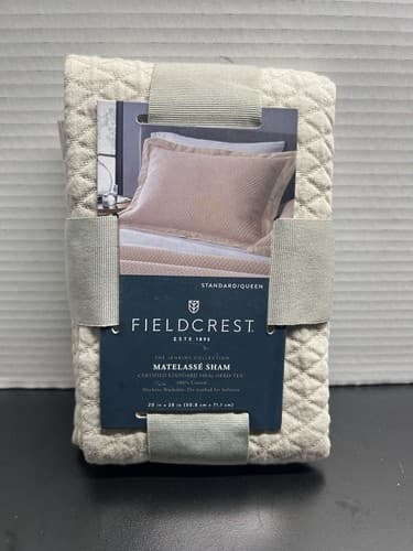 Pebble Diamond Matelasse Sham - Fieldcrest Standard Size Beige- set of 2