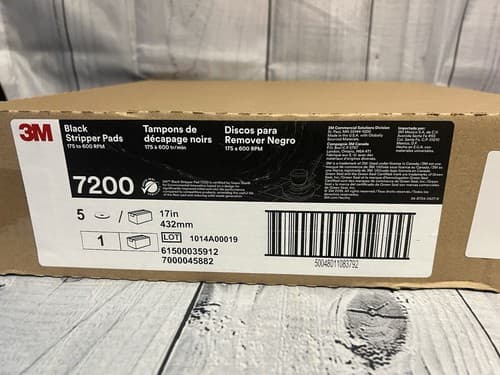 3M 17" Black Stripping Pads 7200~1/Case 5p~Floor Stripper~61-5000-3591-2