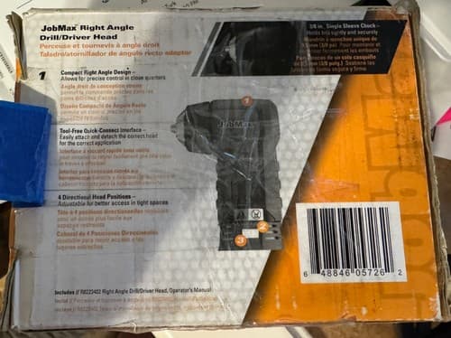 RIDGID JobMax R8223402 Right Angle Drill/Driver Head Att. New open box - Thumbnail 3