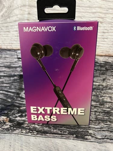 Magnavox In-Ear Silicone Earbuds Extreme Bass w/ 3.5 mm Headphone Jack Black NEW