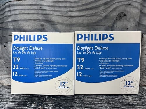 32watt 12in T9 Circline Fluorescent Tube Light Bulb Daylight Deluxe - Lot of 2