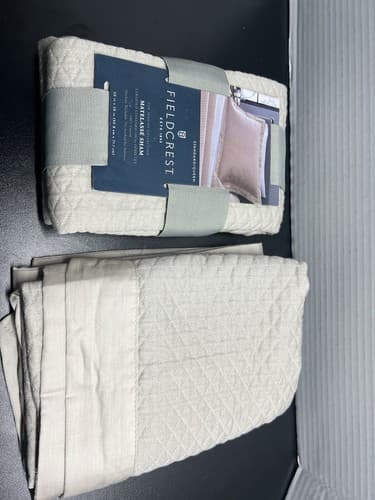 Pebble Diamond Matelasse Sham - Fieldcrest Standard Size Beige- set of 2 - Thumbnail 3