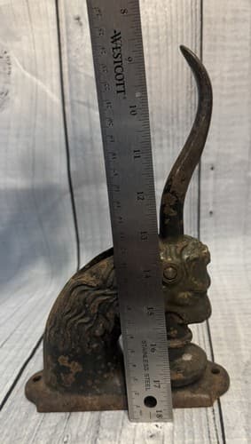 Antique Cast Iron Lion Head Lever Press Embosser - c. 1900's - Thumbnail 3