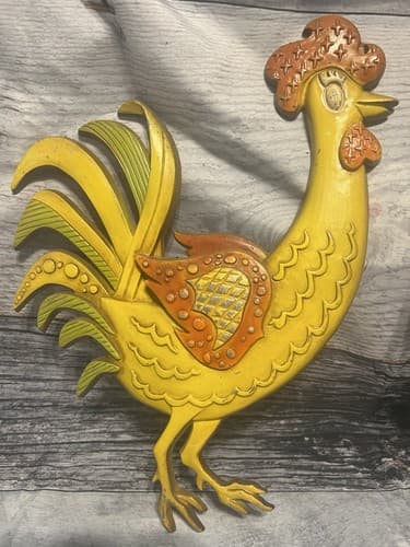 Vintage CAST ALUMINUM ROOSTERS "SEXTON 1967 USA"~PAIR 14 " X 12.5 " EACH - Thumbnail 3