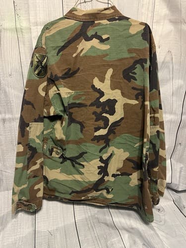 VTG US Military Hot Weather Woodland Camo Combat Jacket medium/Reg 100% Cotton - Thumbnail 2