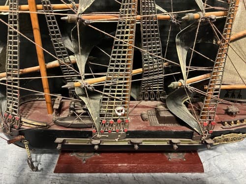 Fragata Espanola Ano 1780 Spanish Naval War Ship Replica Sail Boat Model Wood - Thumbnail 6
