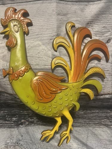 Vintage CAST ALUMINUM ROOSTERS "SEXTON 1967 USA"~PAIR 14 " X 12.5 " EACH - Thumbnail 4
