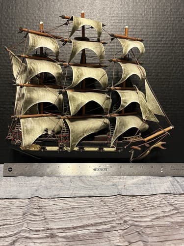 Fragata Espanola Ano 1780 Spanish Naval War Ship Replica Sail Boat Model Wood - Thumbnail 2
