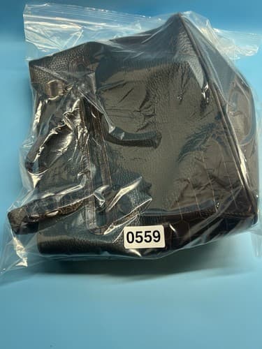 Leather Brighton Handbag Crocodile Embossed Trim Blk Brn 11"X8" Excellent Cond. - Thumbnail 8