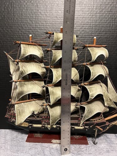 Fragata Espanola Ano 1780 Spanish Naval War Ship Replica Sail Boat Model Wood - Thumbnail 3
