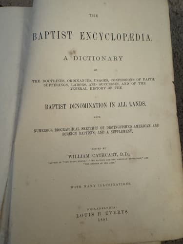 1880 1st The Baptist Encyclopedia William Cathcart Illustrated Portraits Vintage - Thumbnail 6