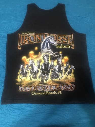 Vintage Iron horse saloon muscle tee- Men's (M) "2003 Bike Week", Ormond Beach - Thumbnail 5