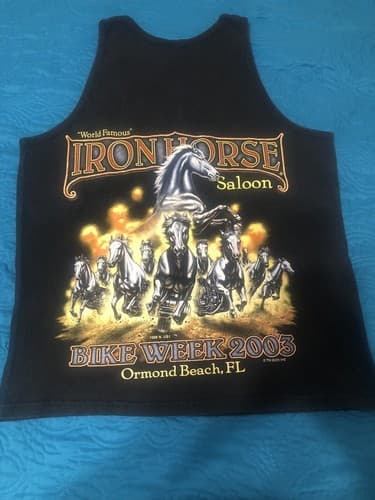 Vintage Iron horse saloon muscle tee- Men's (M) "2003 Bike Week", Ormond Beach