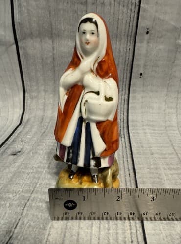 Authentic Antique~"Little Red Riding Hood" Staffordshire Figurine c1880 - Thumbnail 4