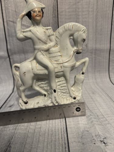 Antique 19thC English Staffordshire Pottery Equestrian Military Officer Soldier - Thumbnail 5