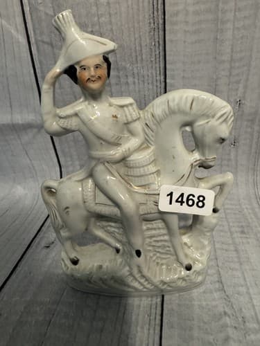 Antique 19thC English Staffordshire Pottery Equestrian Military Officer Soldier - Thumbnail 6
