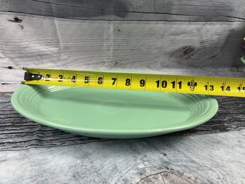 Vtg Fiesta Sea Mist Mint Green Oval Serving Platter Large 13.5"x9.5" Retired - Thumbnail 3