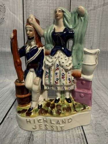Antique STAFFORDSHIRE figurine~HIGHLAND JESSIE~Estate Auction find!