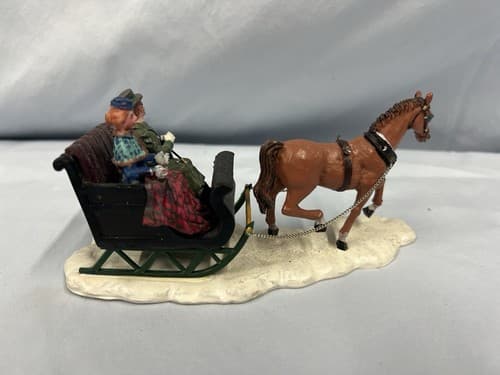 Lemax ~ HORSE DRAWN SLEIGH ~ Village Accent piece ~ No BOX - Thumbnail 4