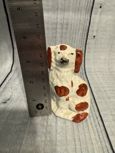 English Staffordshire single popular Spaniel Dog -19th c~ 3 1/2" high by 2" wide - Thumbnail 6