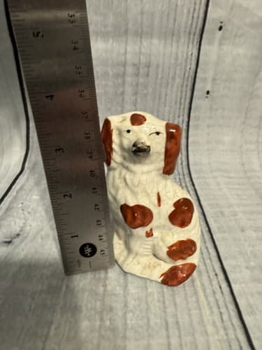 English Staffordshire single popular Spaniel Dog -19th c~ 3 1/2" high by 2" wide - Thumbnail 5