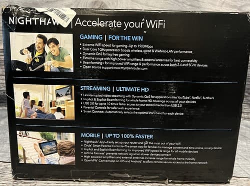 Netgear Nighthawk AC1900 R7000 Dual Band Gigabit Router -Open Box - Thumbnail 4