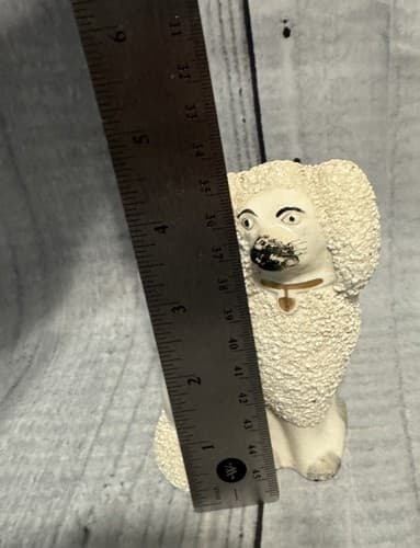 English Staffordshire single dog Poodle-19th c~ 4 1/2" high by 3"wide - Thumbnail 5