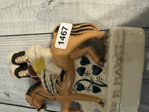 Antique Staffordshire Titled couple on horse~"Going to Market" 19th Century - Thumbnail 7