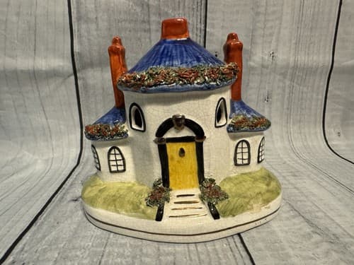 Antique Pastille Burner Red Blue Yellow Door 3 Chimney Cottage Staffordshire