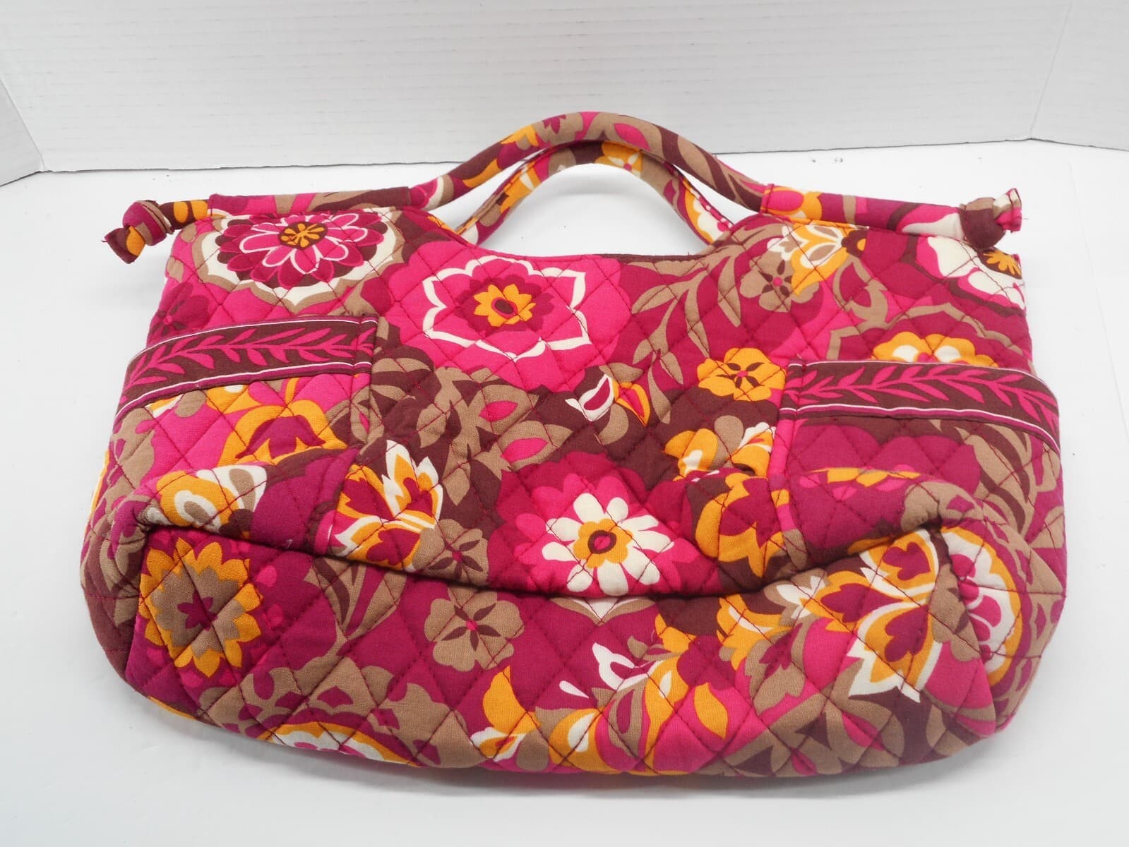 Vera Bradley The Gabby Carnaby Pink Brown Purple Double Handle Purse - Thumbnail 3