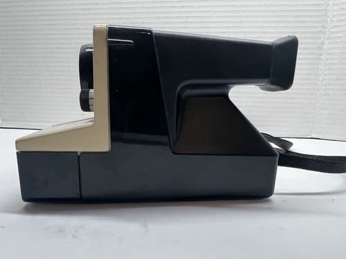 Vintage Original Polaroid One Step Land Camera White Rainbow Stripe With Strap - Thumbnail 2