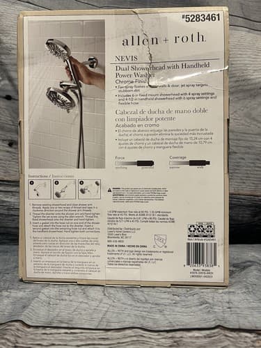 Allen + Roth Nevis Chrome Finish Round Handheld Combo Shower Head #5283461 - Thumbnail 2
