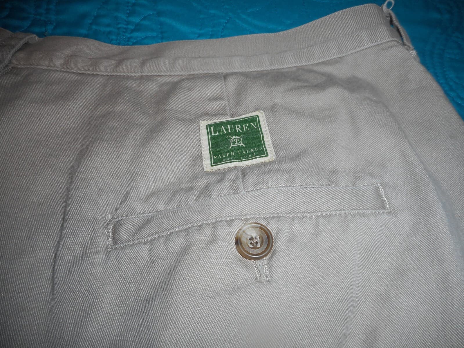 Lauren Ralph Lauren Shorts Womens 22W Khaki Chino Pleated - Thumbnail 8