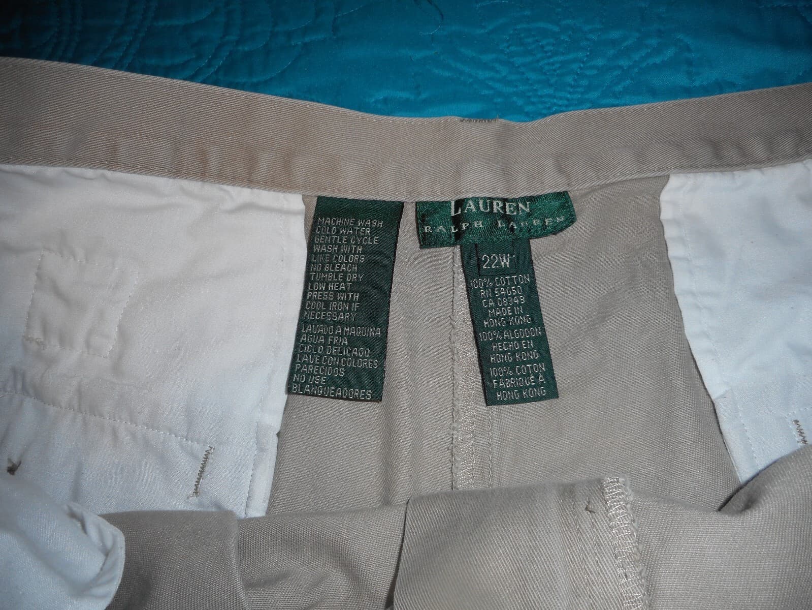 Lauren Ralph Lauren Shorts Womens 22W Khaki Chino Pleated - Thumbnail 6