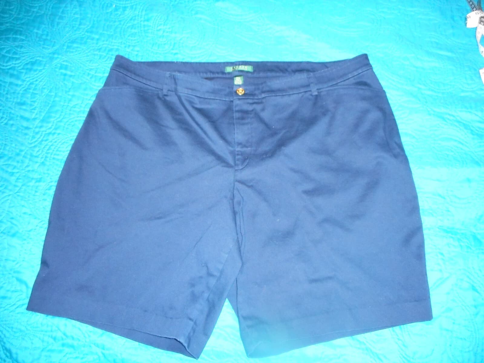 Lauren Ralph Lauren Womens Flat-Front Business Casual Shorts Size 22W Navy