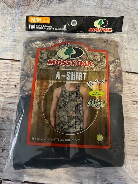 Mossy Oak A-Shirt 2-Pack Camo/Black Med & LG available - Thumbnail 3