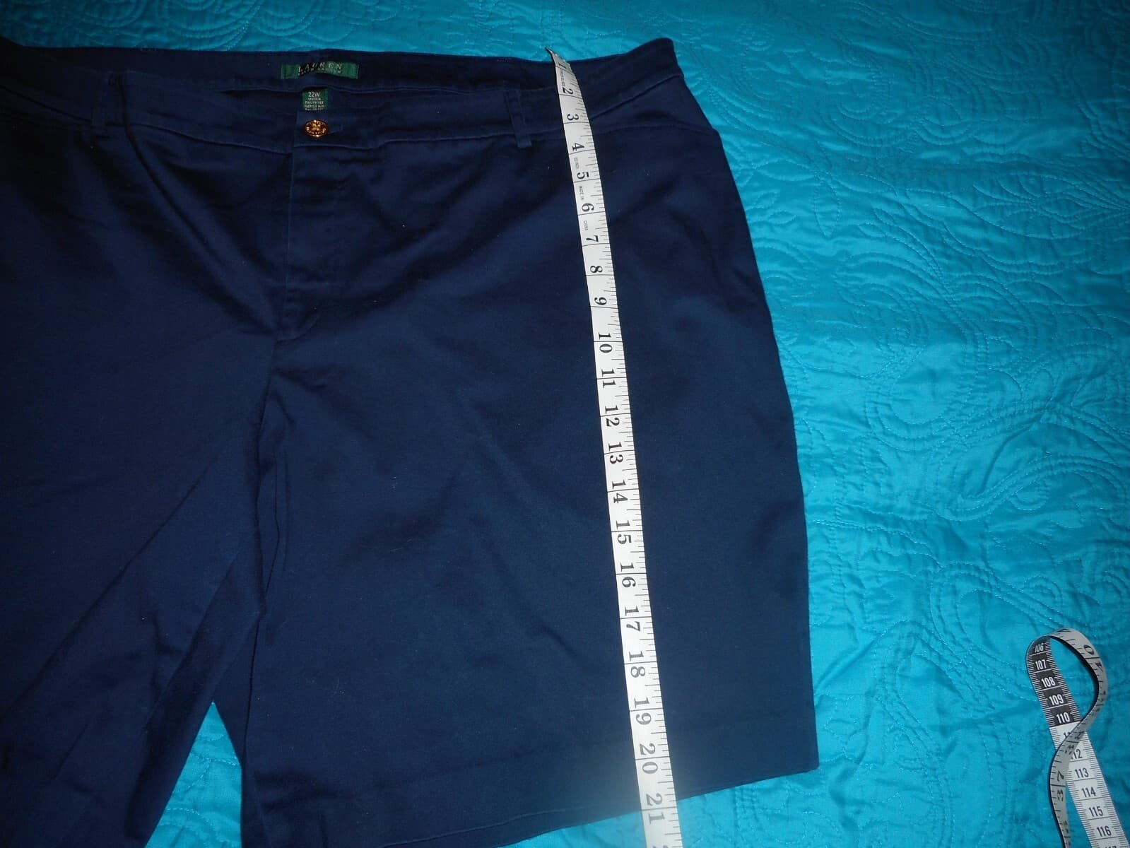 Lauren Ralph Lauren Womens Flat-Front Business Casual Shorts Size 22W Navy - Thumbnail 5