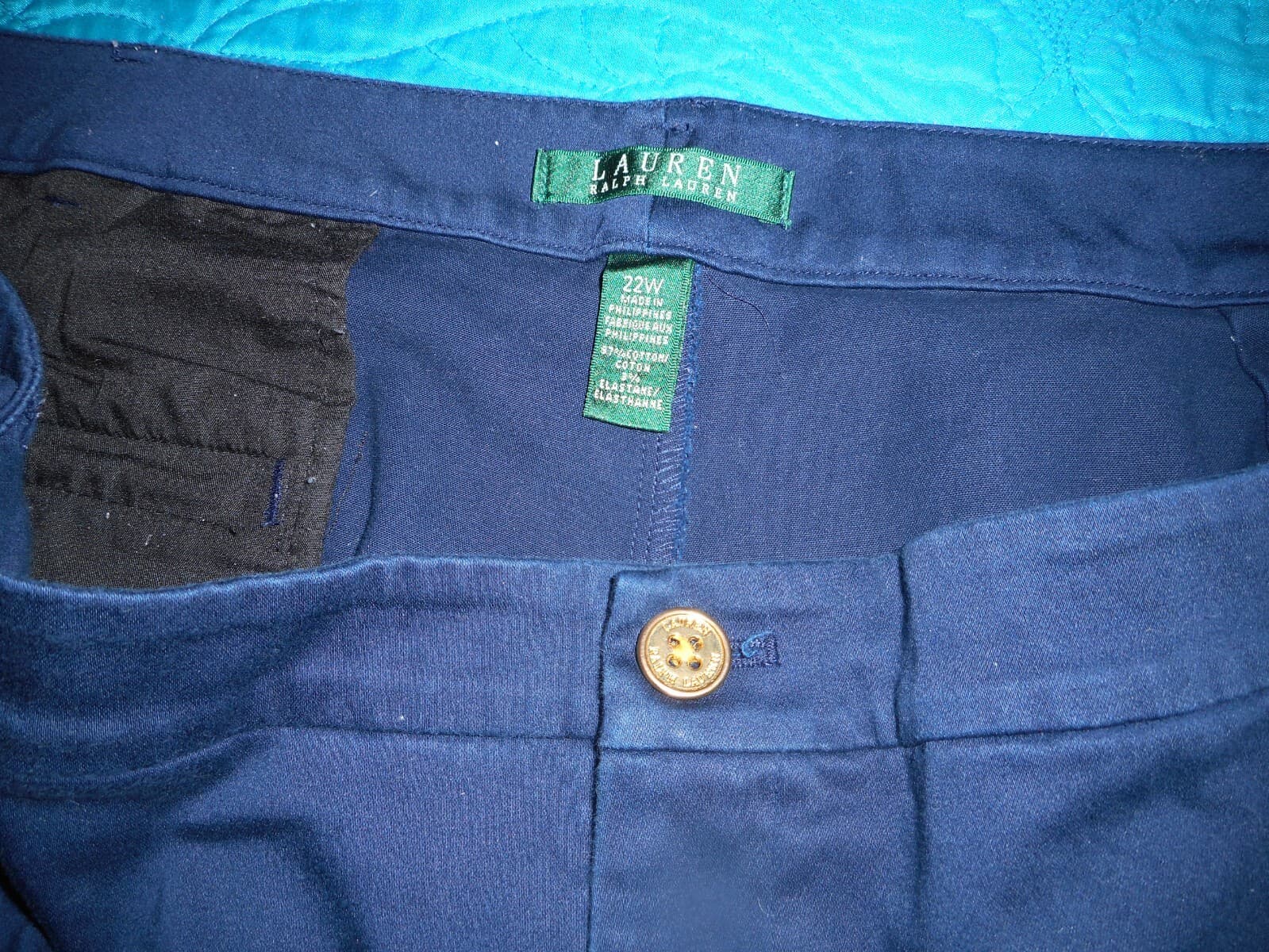 Lauren Ralph Lauren Womens Flat-Front Business Casual Shorts Size 22W Navy - Thumbnail 2