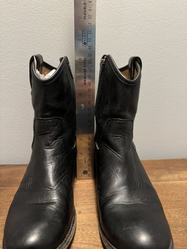 Frye Melissa Button Short Black Leather Zip Ankle Boot Womens 5.5 B - Thumbnail 11
