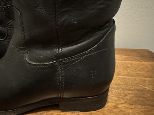 Frye Melissa Button Short Black Leather Zip Ankle Boot Womens 5.5 B - Thumbnail 9